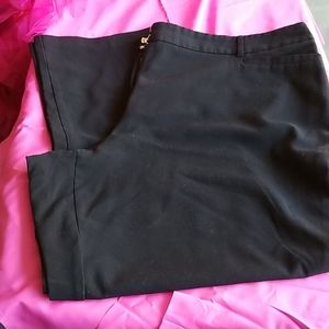 Black straight leg trousers